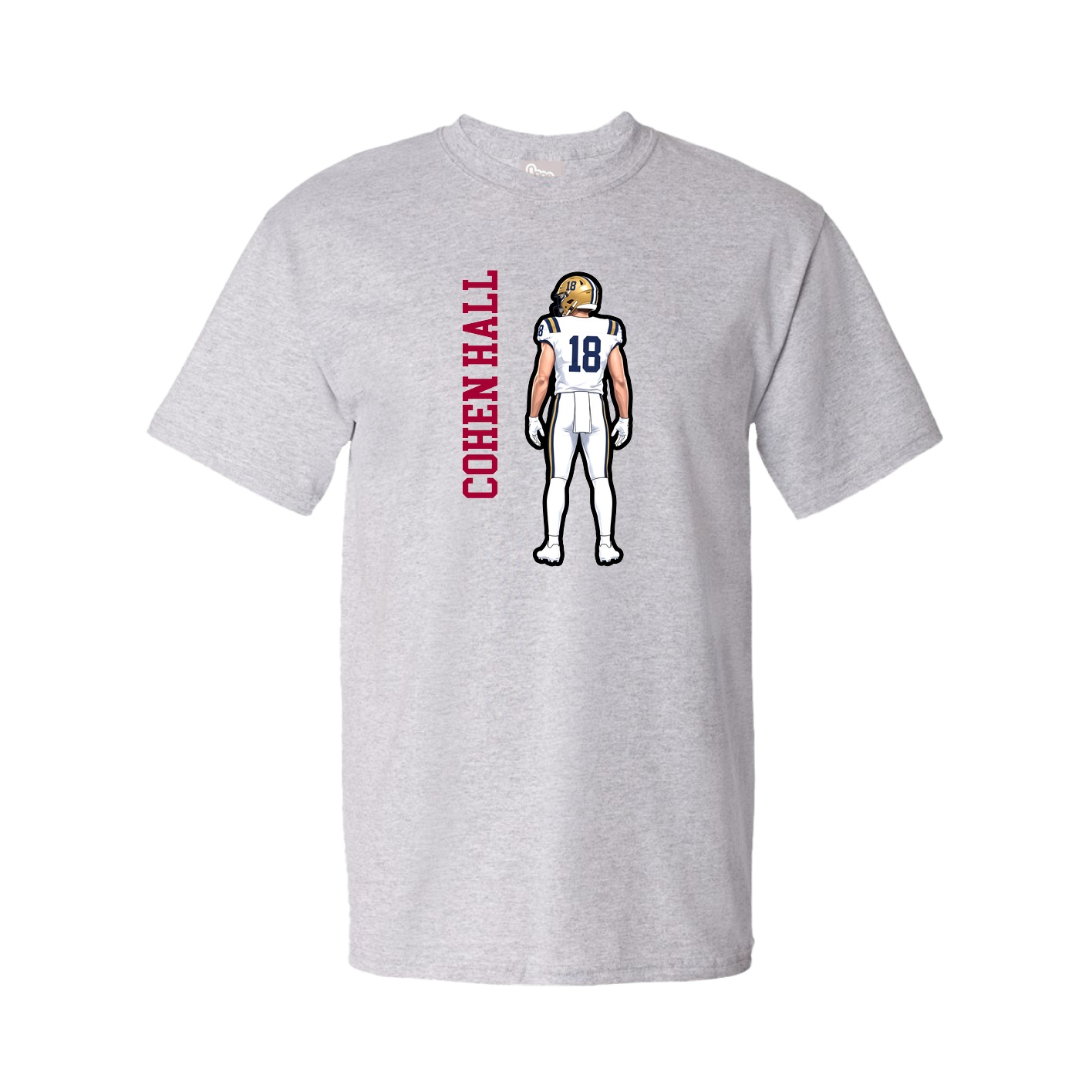 Youth Tee — Name Vertical in Grey