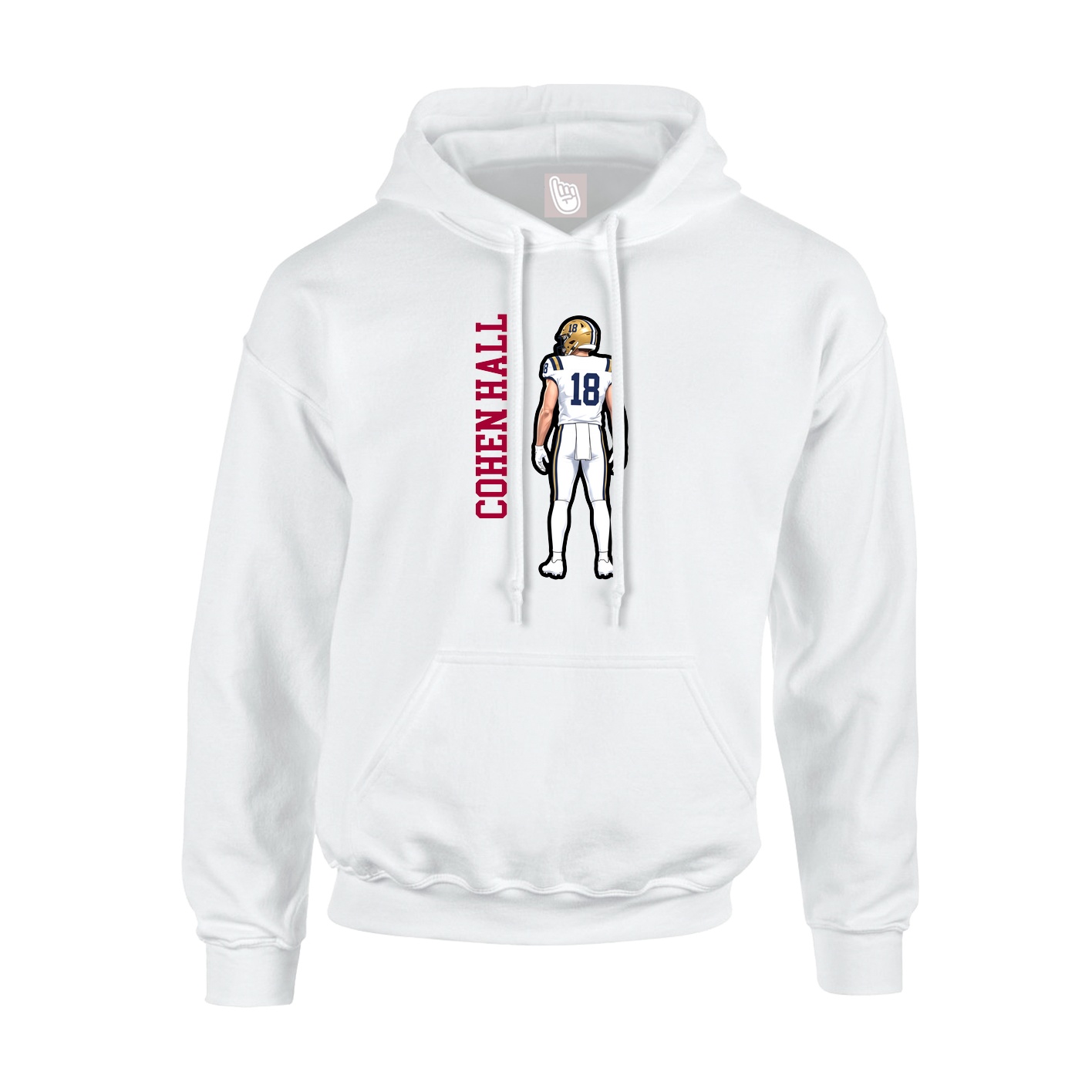 Youth Hoodie — Name Vertical in White