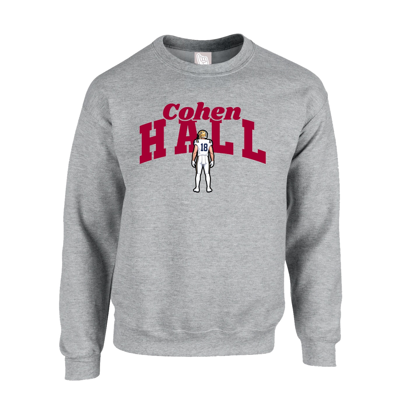 Fleece Crew — Signature Arch in Grey