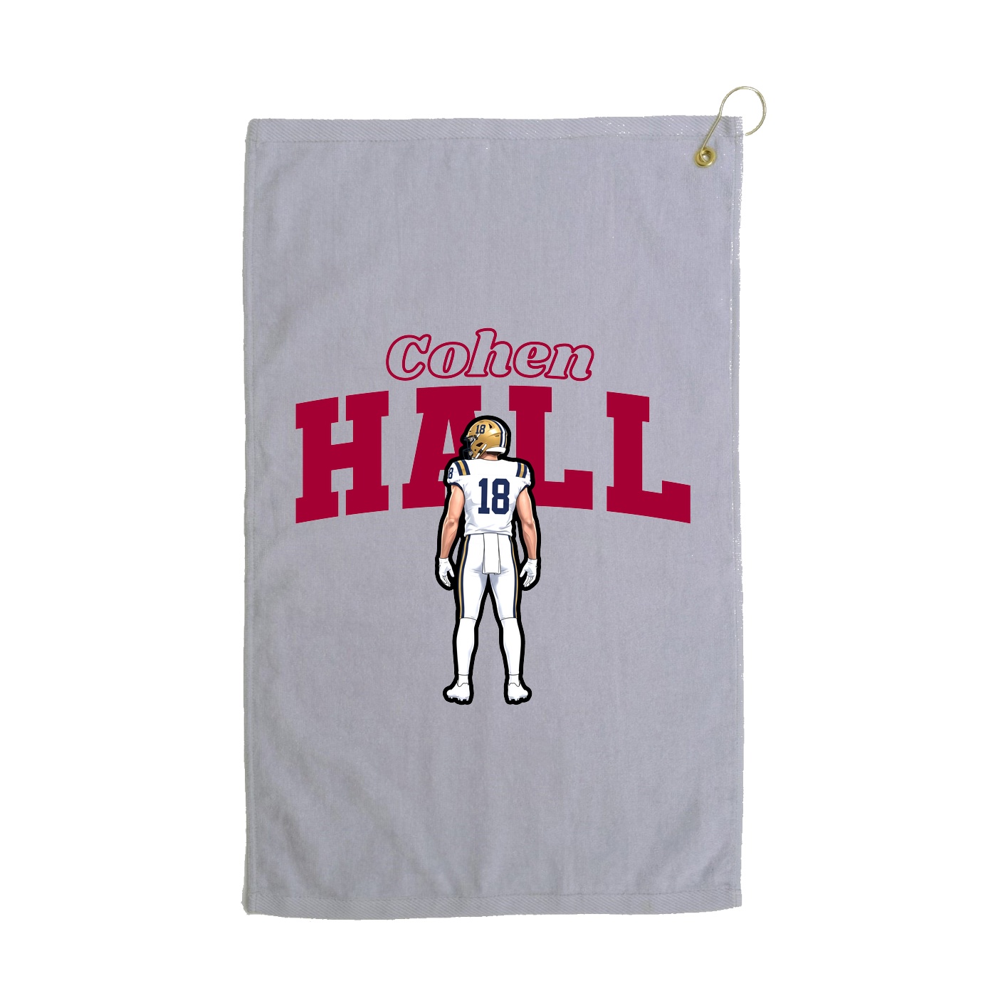 Golf Towel — Name Arch in Grey