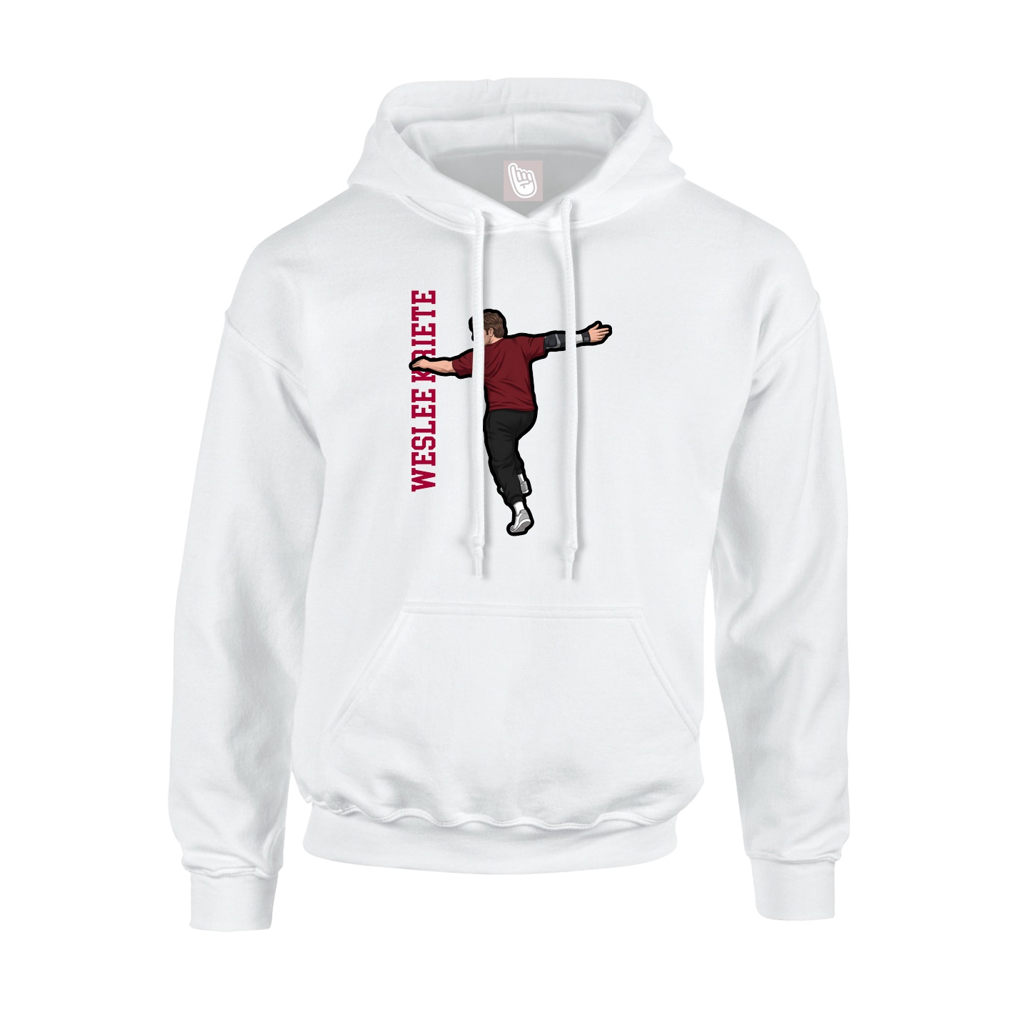 Youth Hoodie — Name Vertical in White