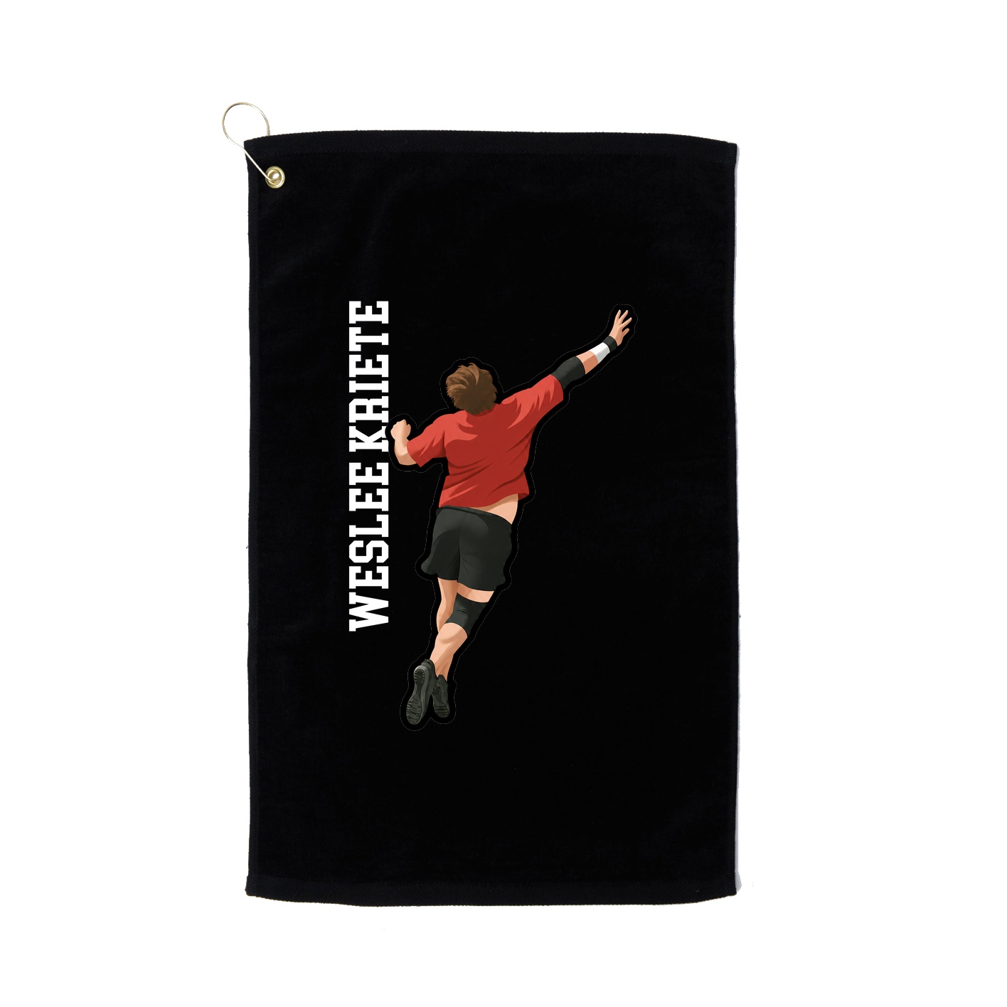 Golf Towel — Name Vertical in Black