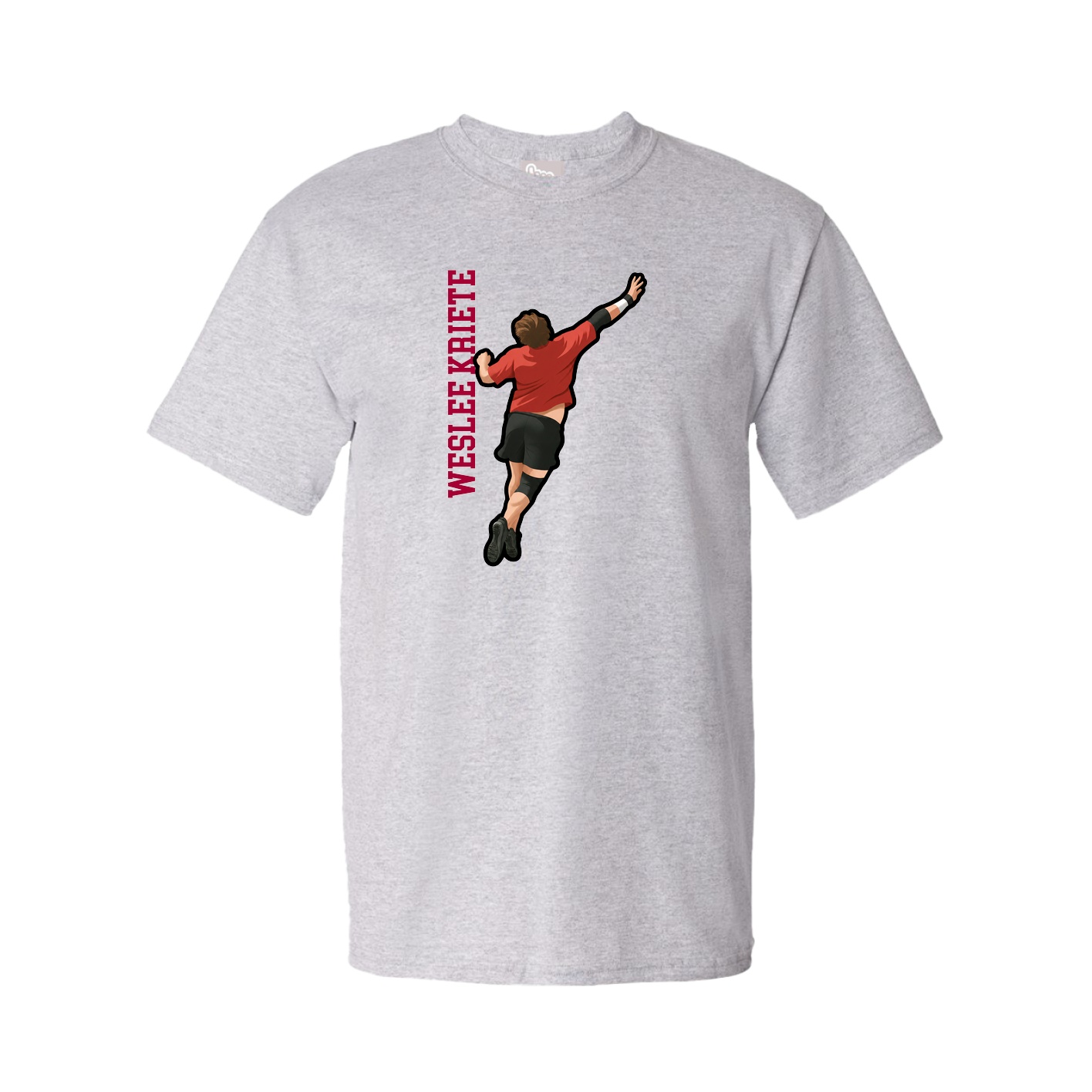 Youth Tee — Name Vertical in Grey