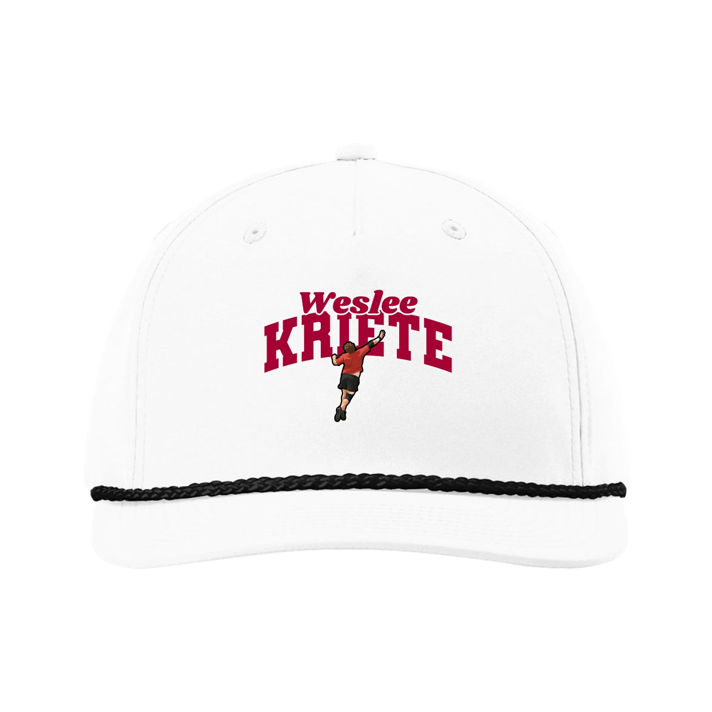 Five-Panel Classic Rope Cap — Signature Arch in White