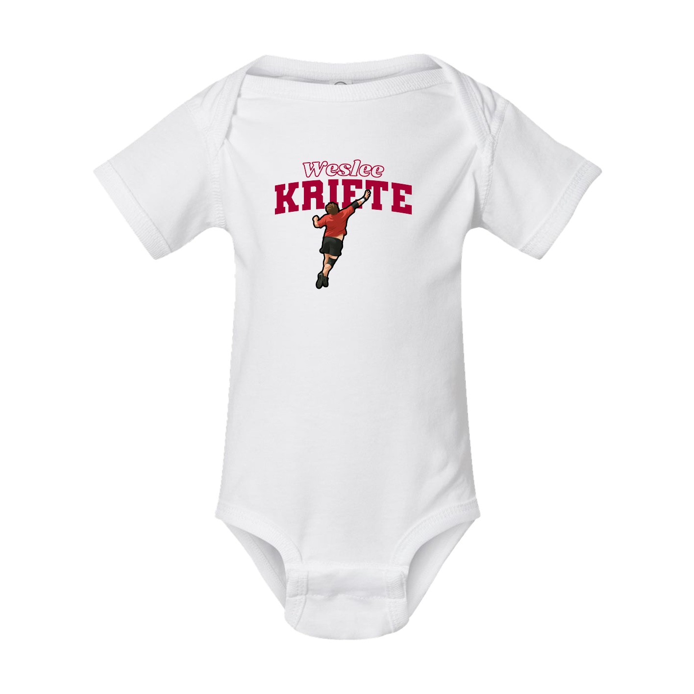 Baby Onesie — Name Arch in White