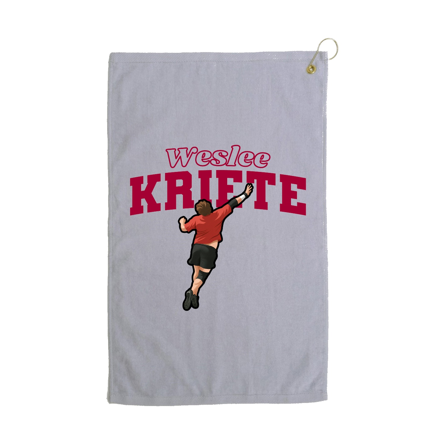 Golf Towel — Name Arch in Grey