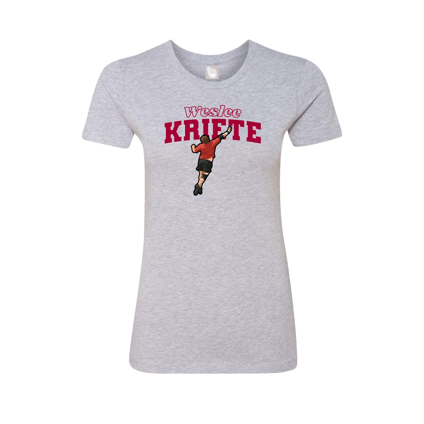 Fitted Women's Tee — Name Arch in Grey