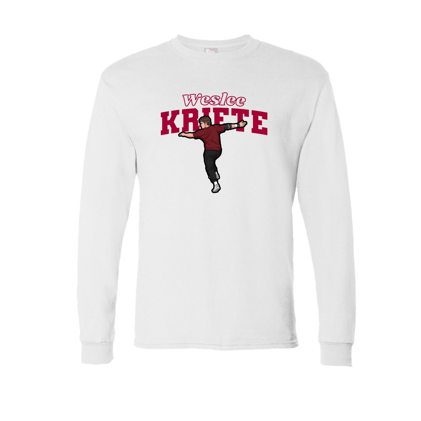 Long Sleeve Tee — Name Arch in White