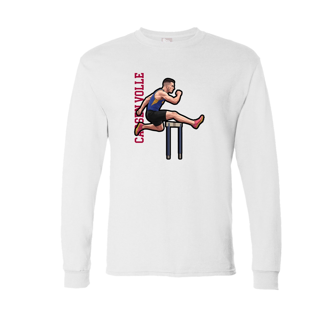 Long Sleeve Tee — Name Vertical in White