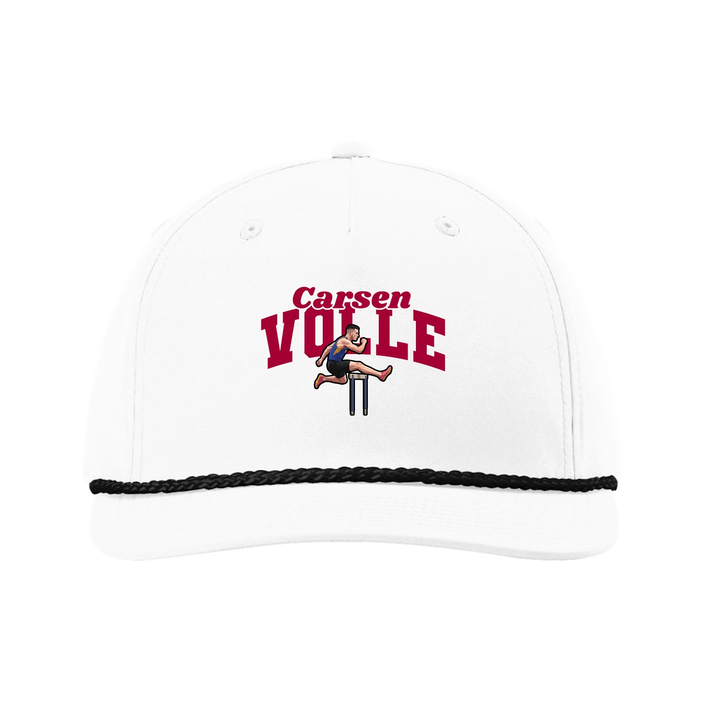 Five-Panel Classic Rope Cap — Signature Arch in White