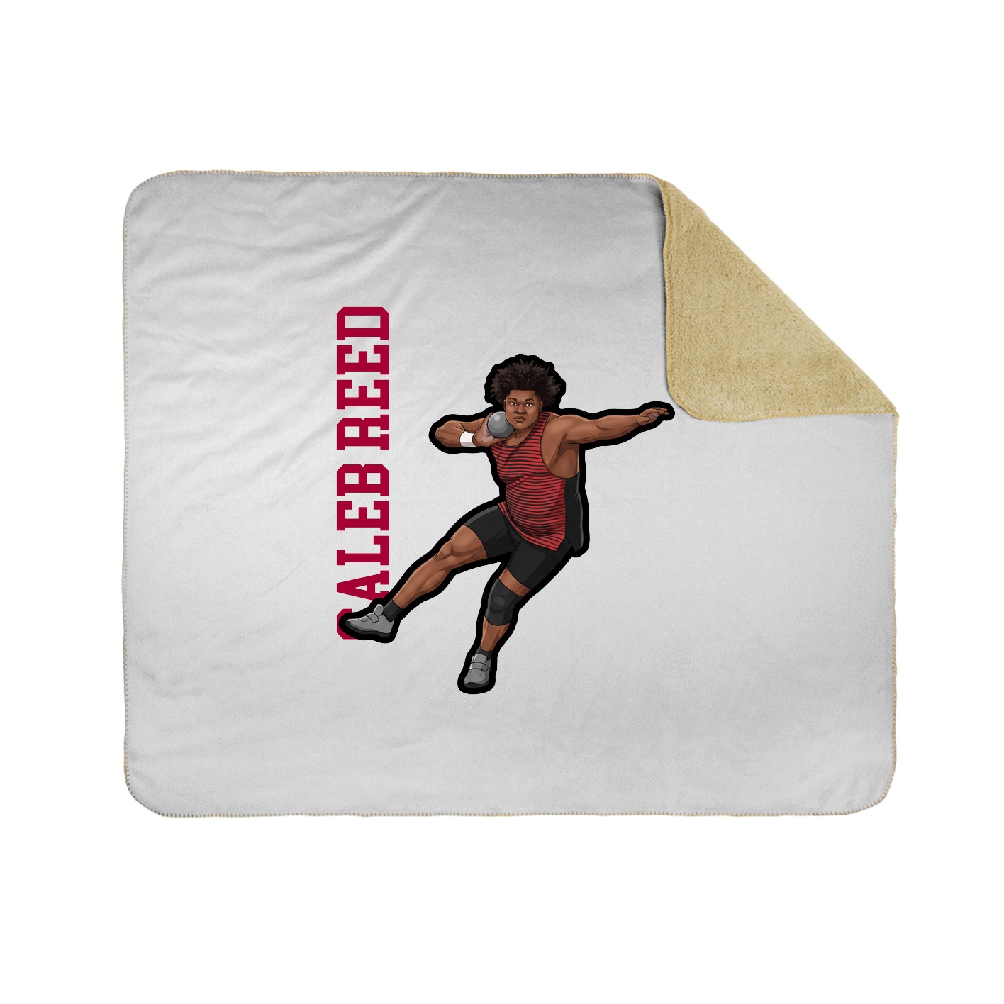 Throw Blanket — Name Vertical in White
