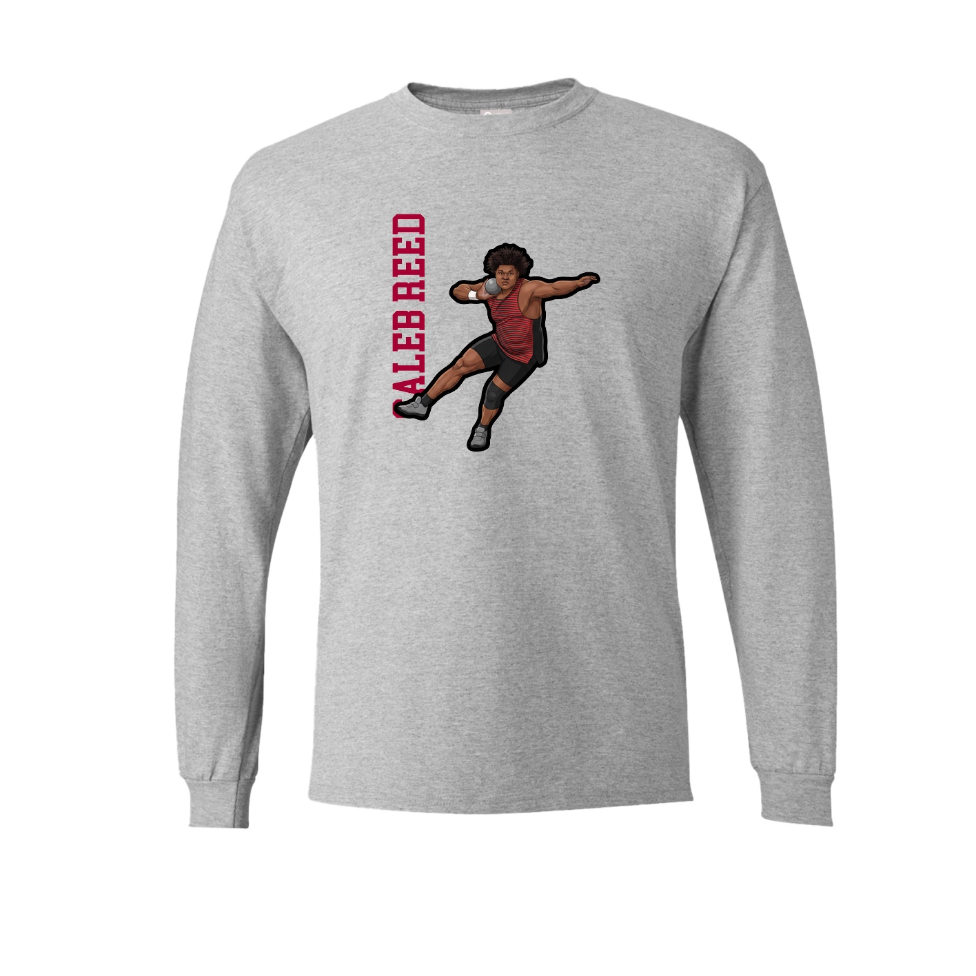 Long Sleeve Tee — Name Vertical in Grey