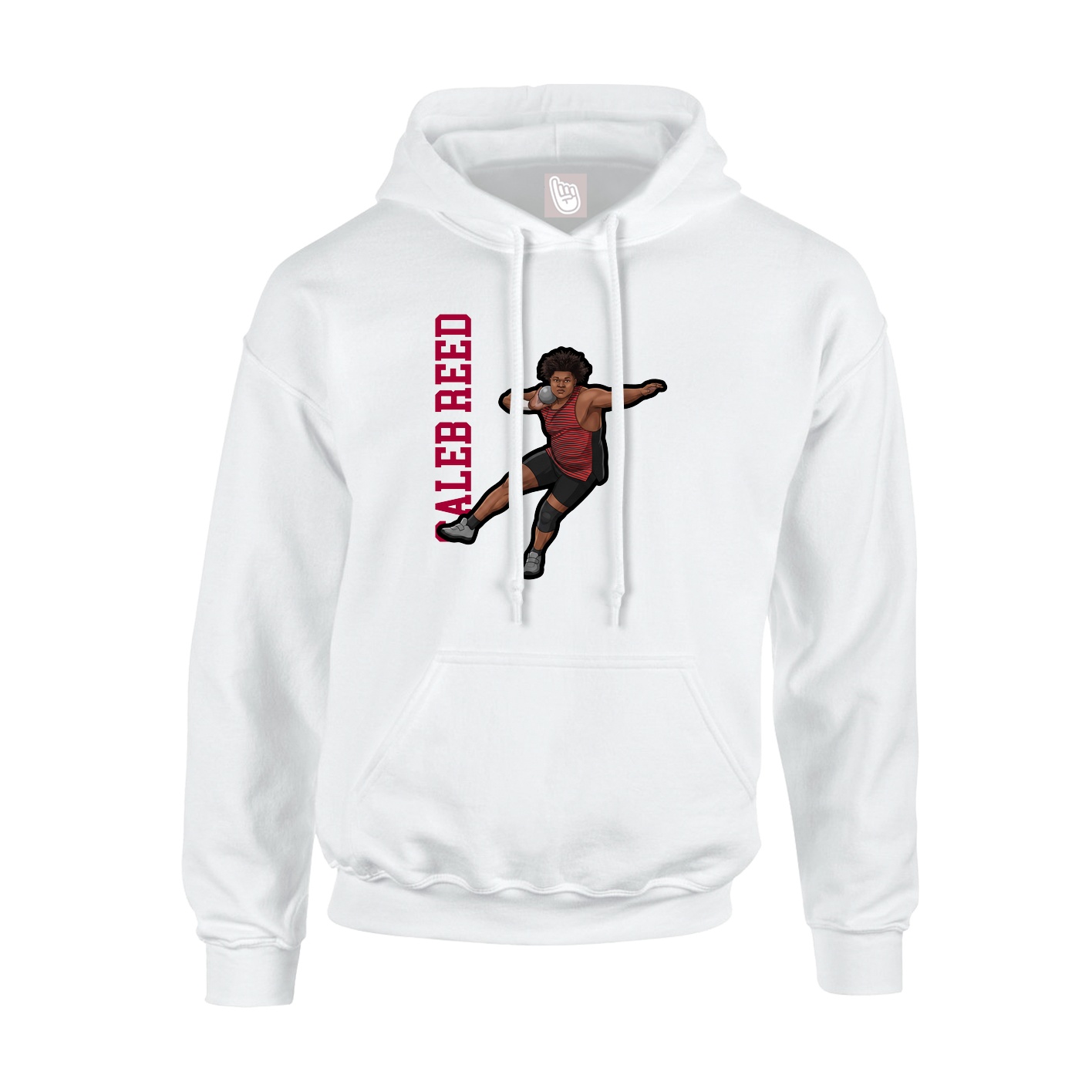 Hoodie — Name Vertical in White