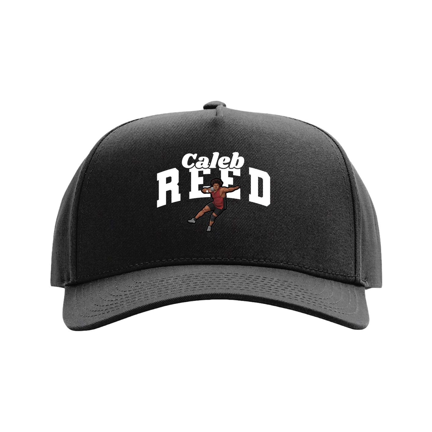 Full Fabric Five-Panel Champ Cap — Signature Arch in Black
