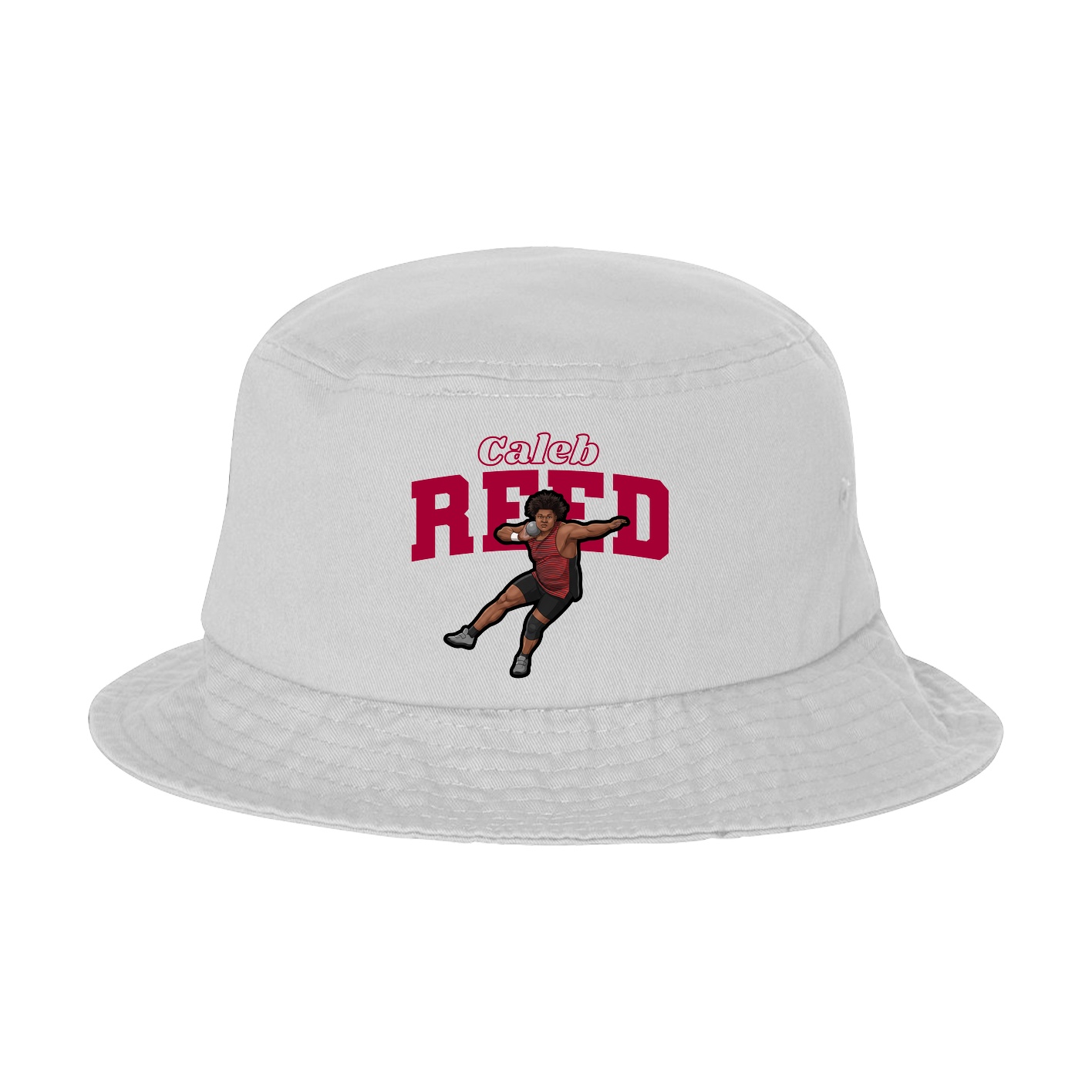 Bucket Cap — Name Arch in White