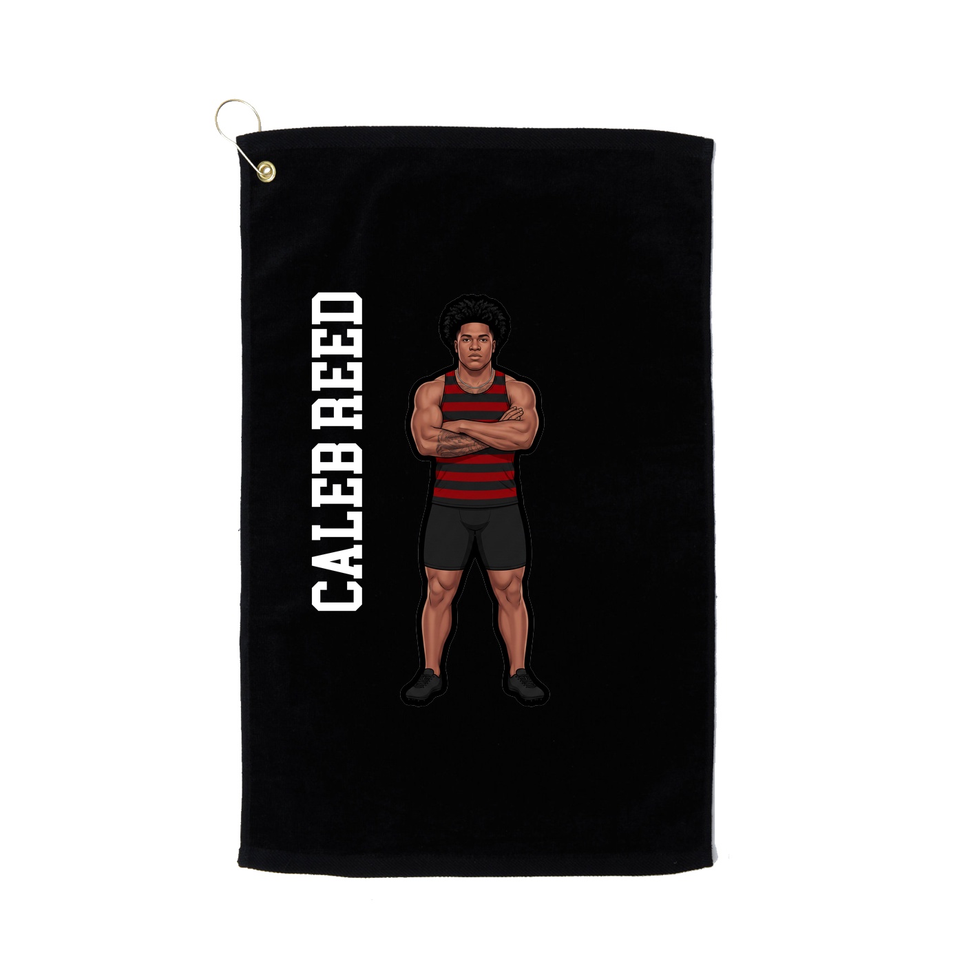 Golf Towel — Name Vertical in Black
