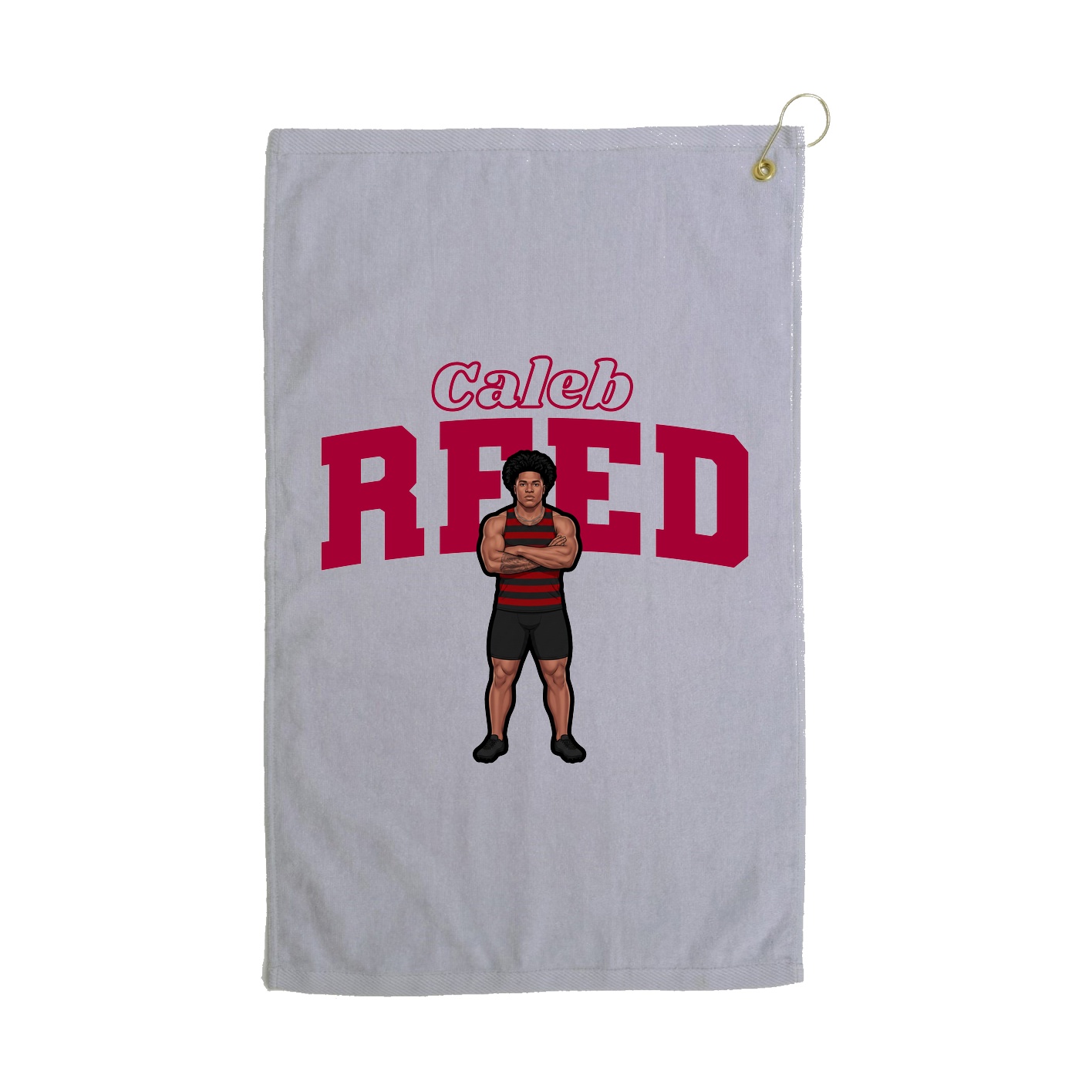 Golf Towel — Name Arch in Grey