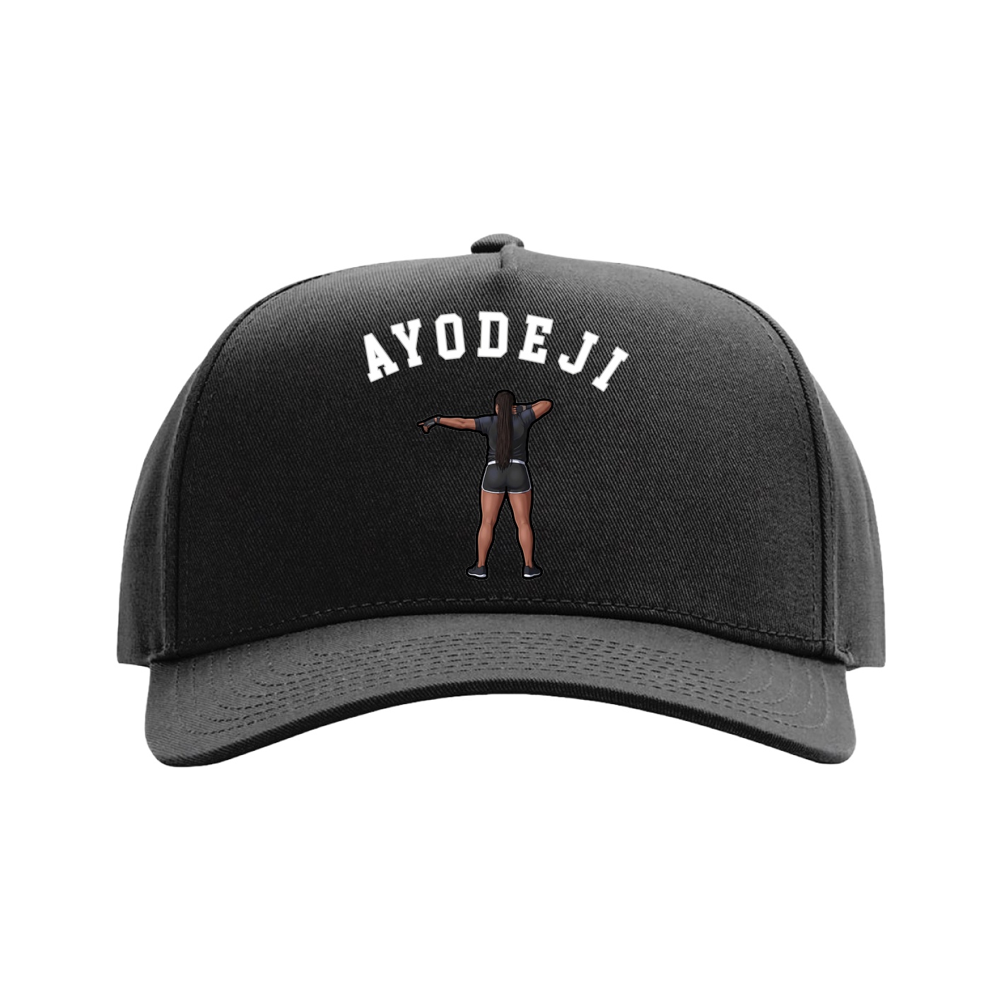 Full Fabric Five-Panel Champ Cap — Shirsey Arch in Black