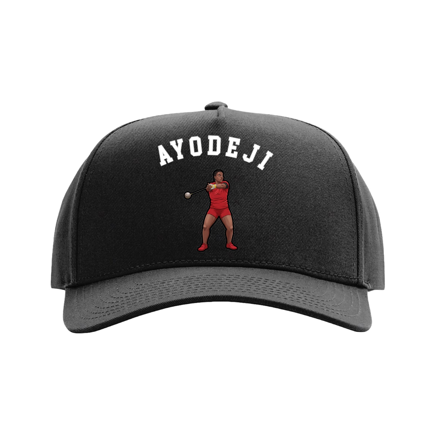 Full Fabric Five-Panel Champ Cap — Shirsey Arch in Black