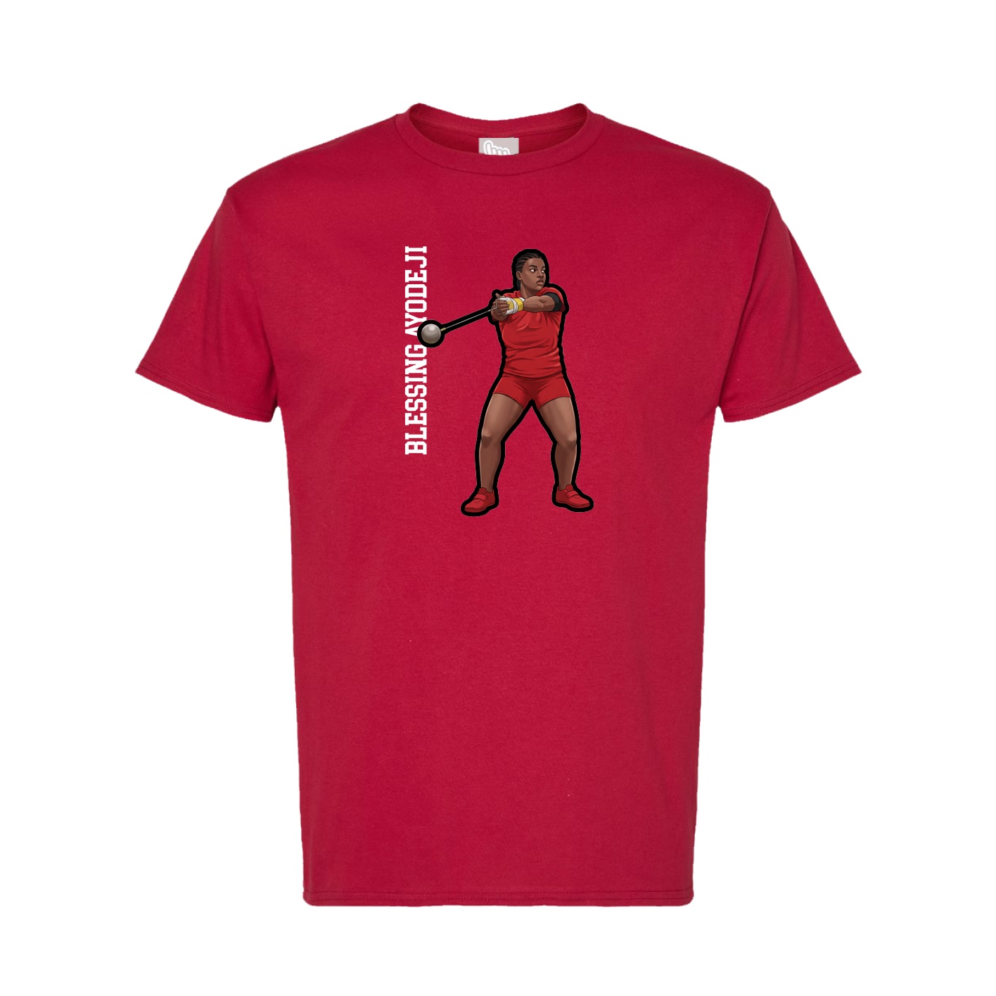 Tee — Name Vertical in Crimson
