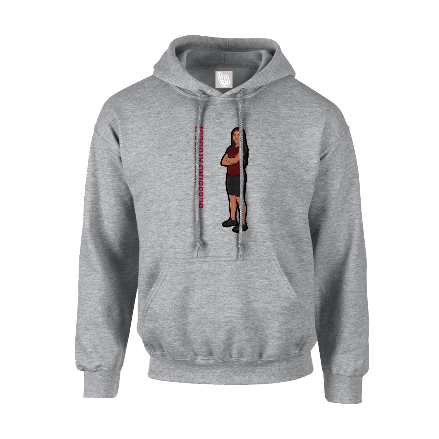 Youth Hoodie — Name Vertical in Grey