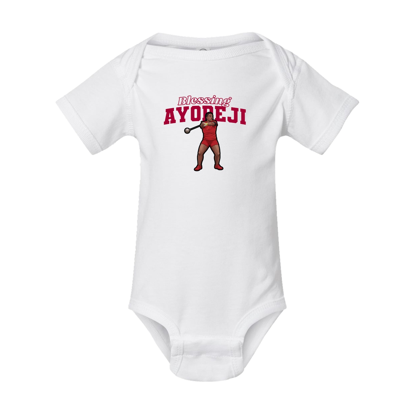Baby Onesie — Name Arch in White