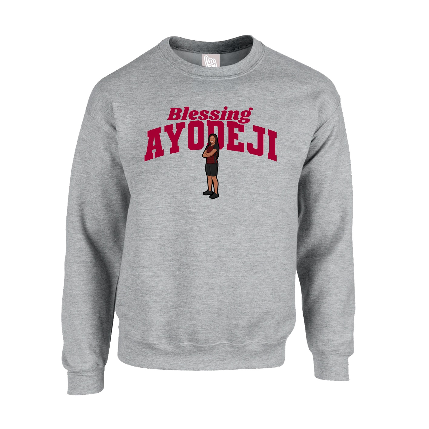 Fleece Crew — Signature Arch in Grey