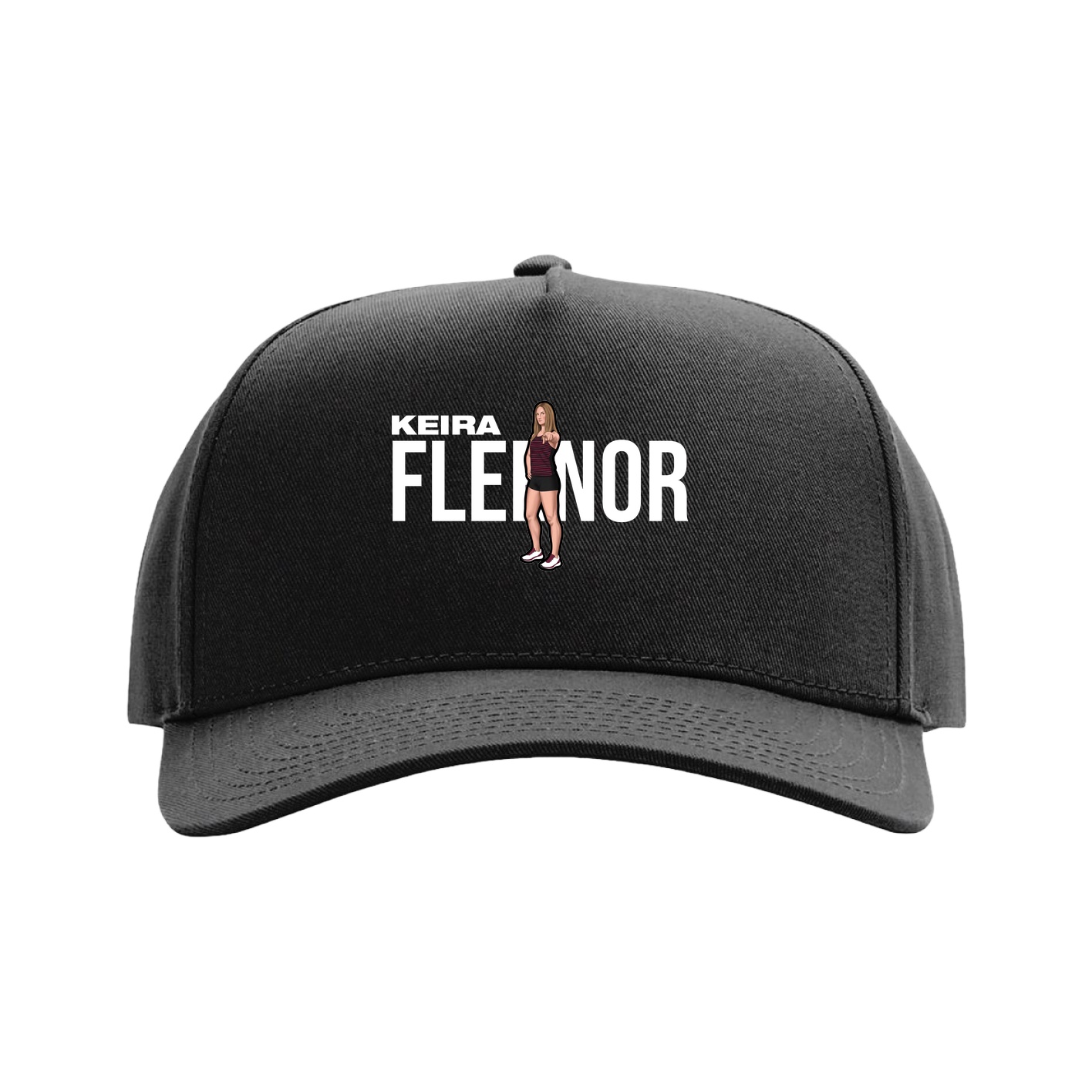Full Fabric Five-Panel Champ Cap — Player Name in Black