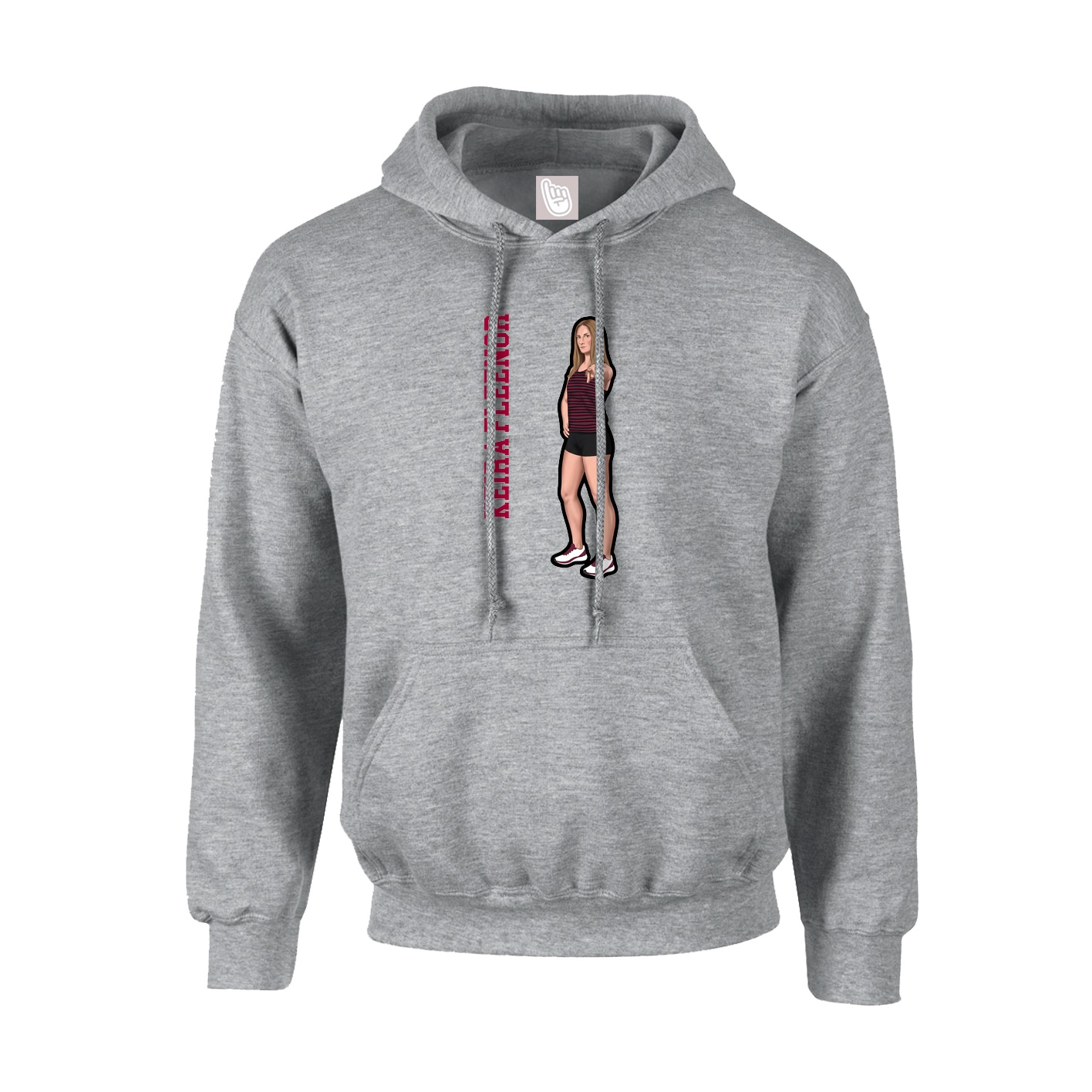 Hoodie — Name Vertical in Grey