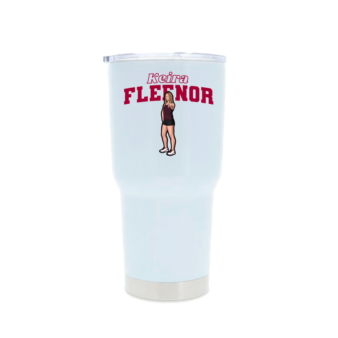 30oz Stainless Steel Tumbler — Name Arch in White