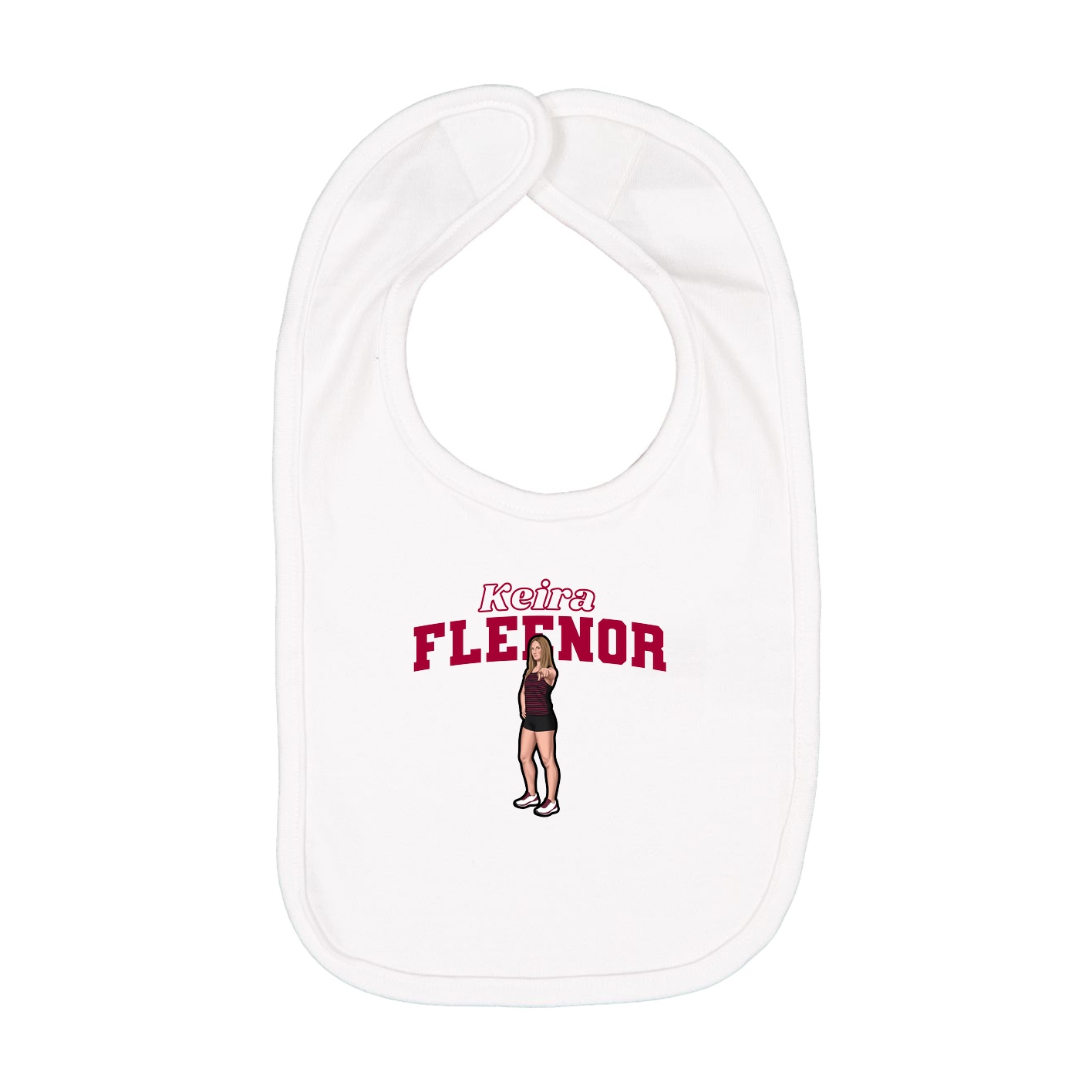 Infant Bib — Name Arch in White