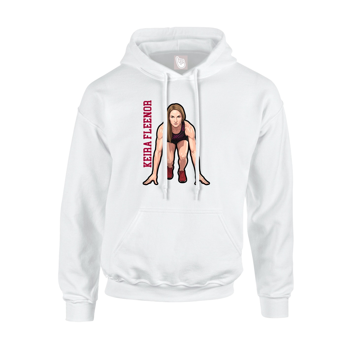 Youth Hoodie — Name Vertical in White