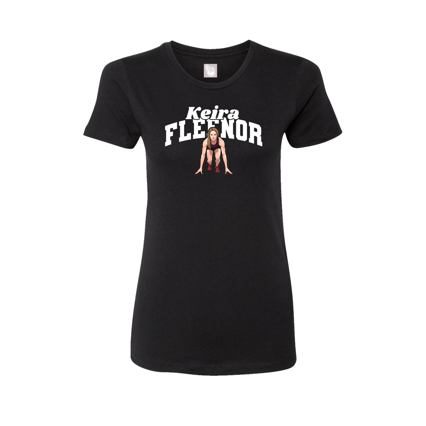 Fitted Women's Tee — Signature Arch in Black