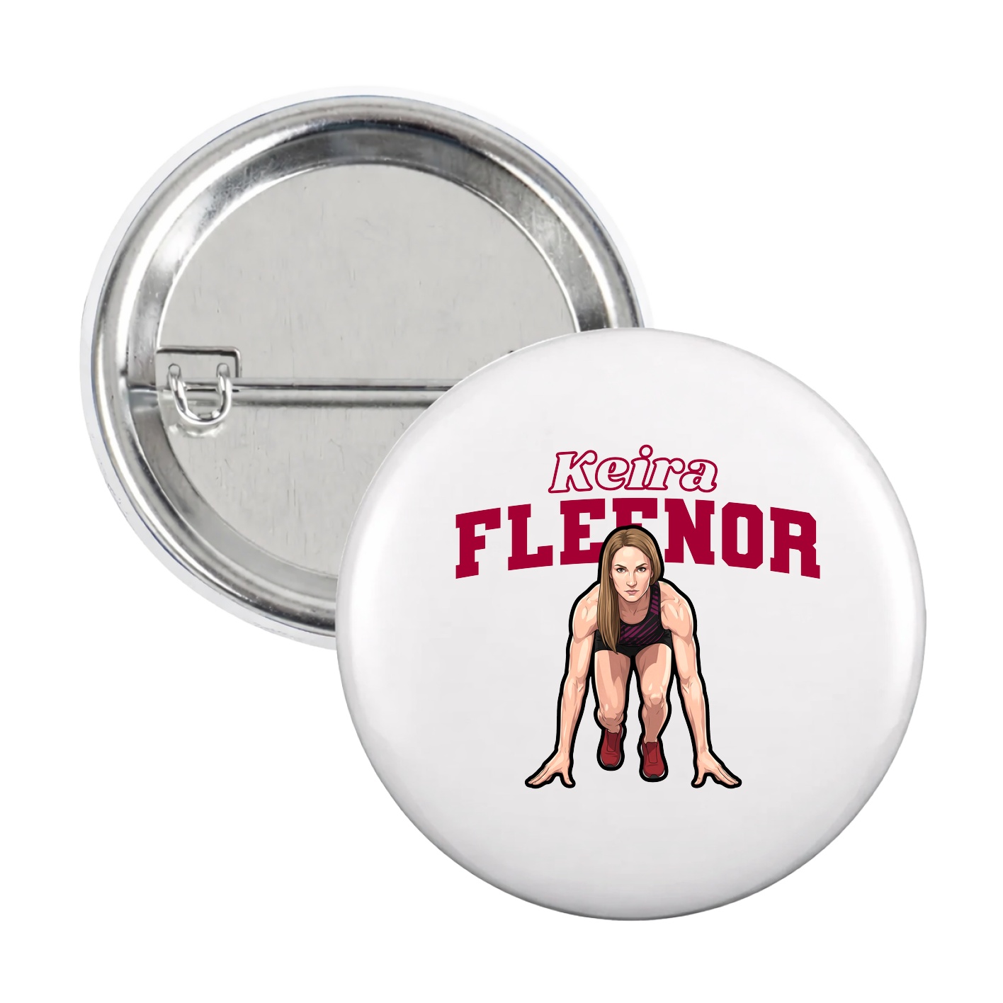 Game Day Button — Name Arch in White