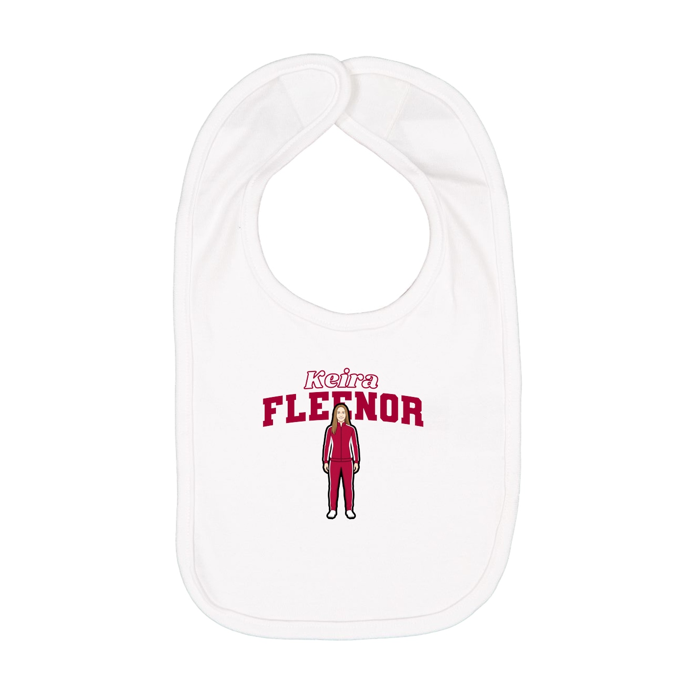 Infant Bib — Name Arch in White