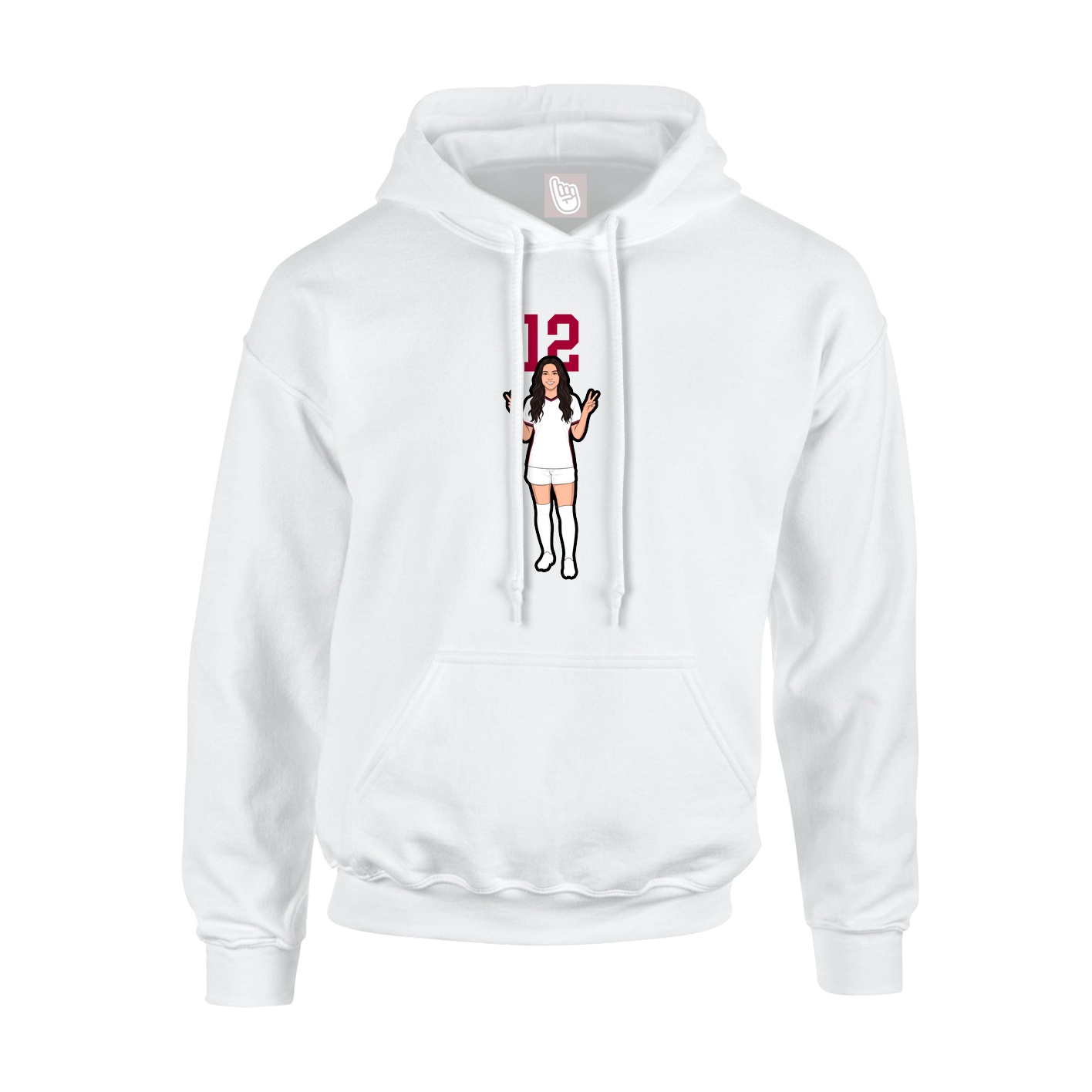 Hoodie — Number Top in White