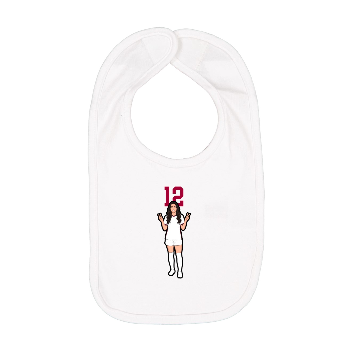 Infant Bib — Number Top in White
