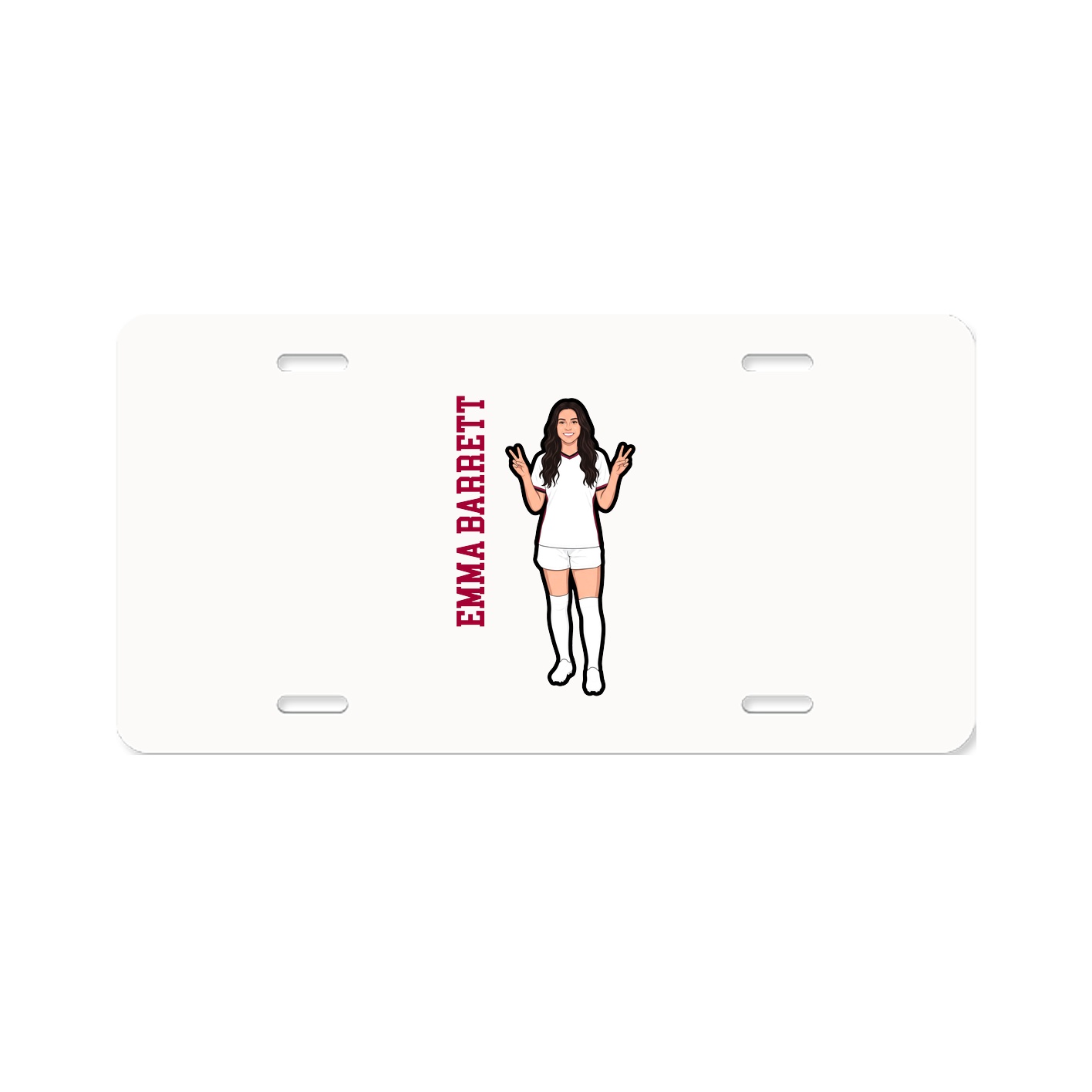 License Plate — Name Vertical in Classic