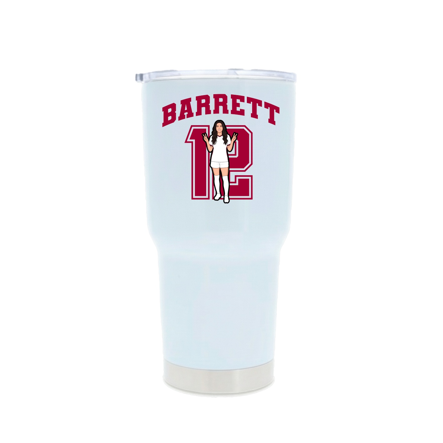 30oz Stainless Steel Tumbler — Number in White