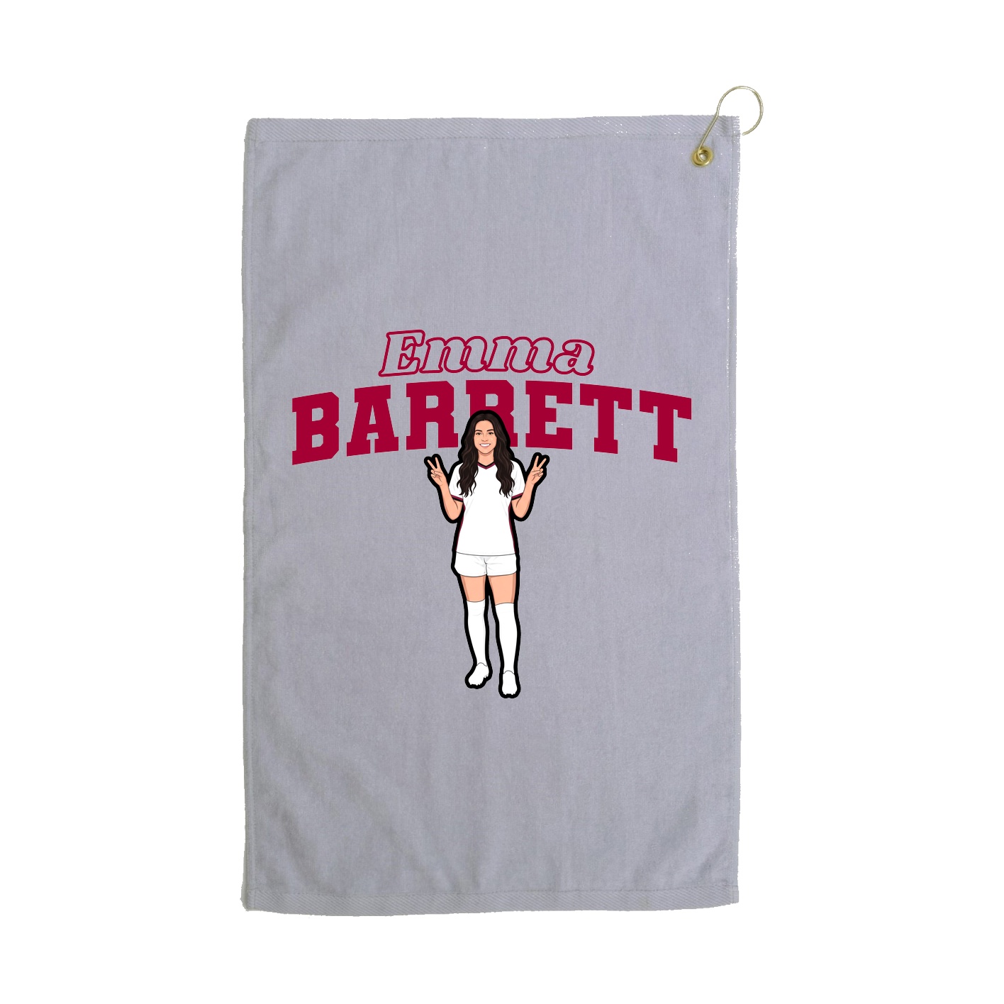 Golf Towel — Name Arch in Grey