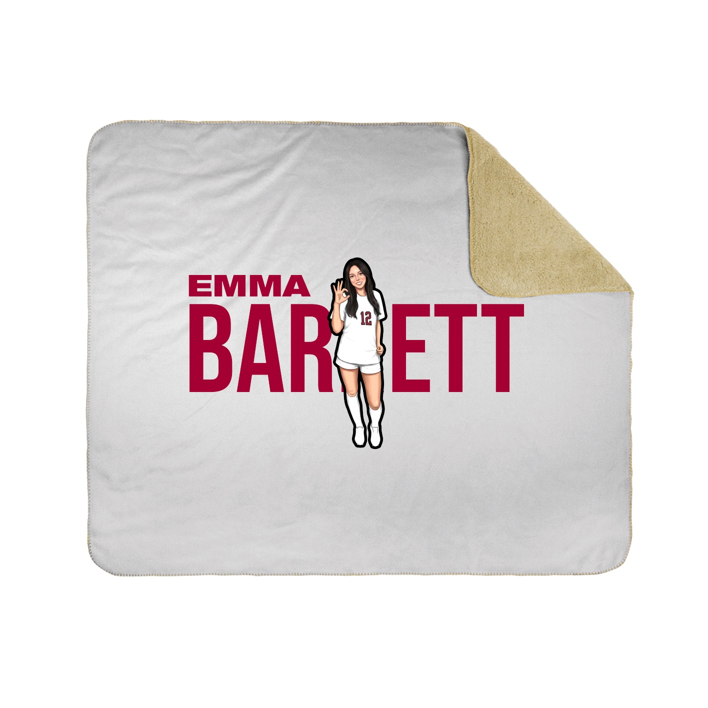 Throw Blanket — Player Name in White