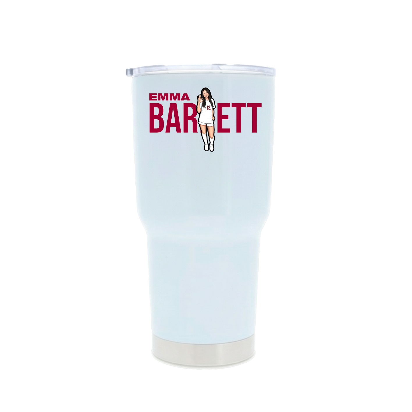 30oz Stainless Steel Tumbler — Player Name in White