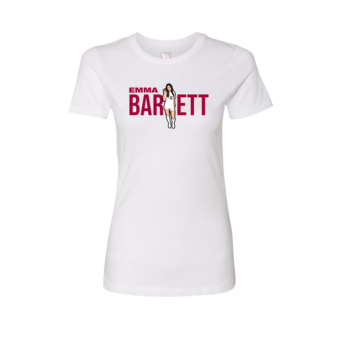 Fitted Women's Tee — Player Name in White