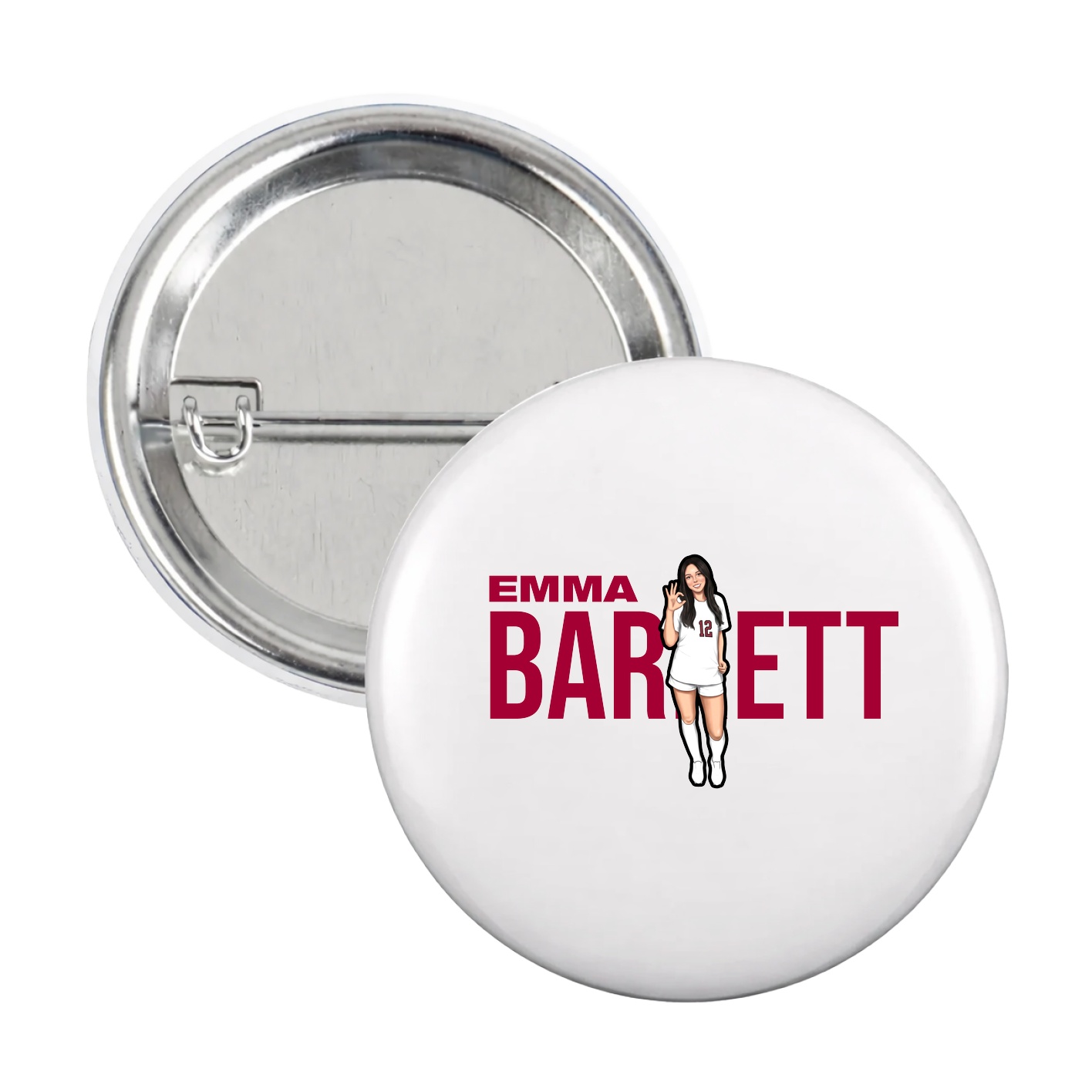 Game Day Button — Player Name in White