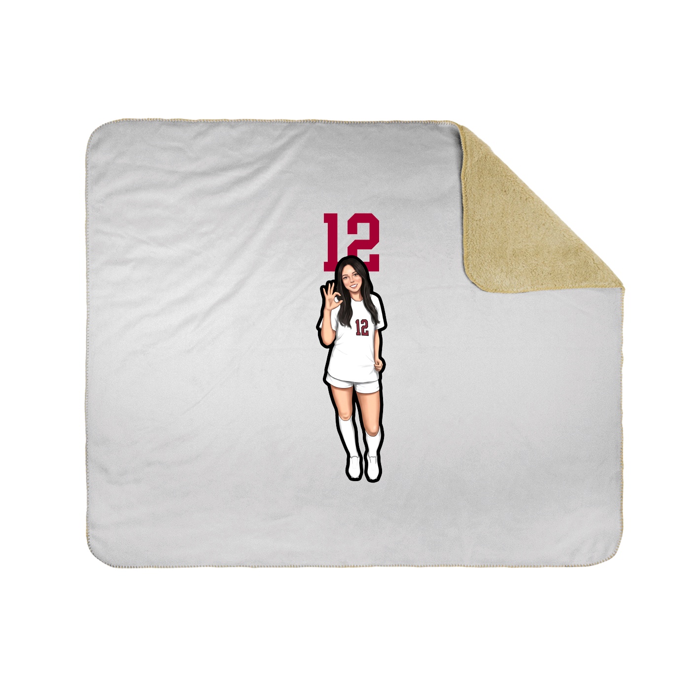 Throw Blanket — Number Top in White