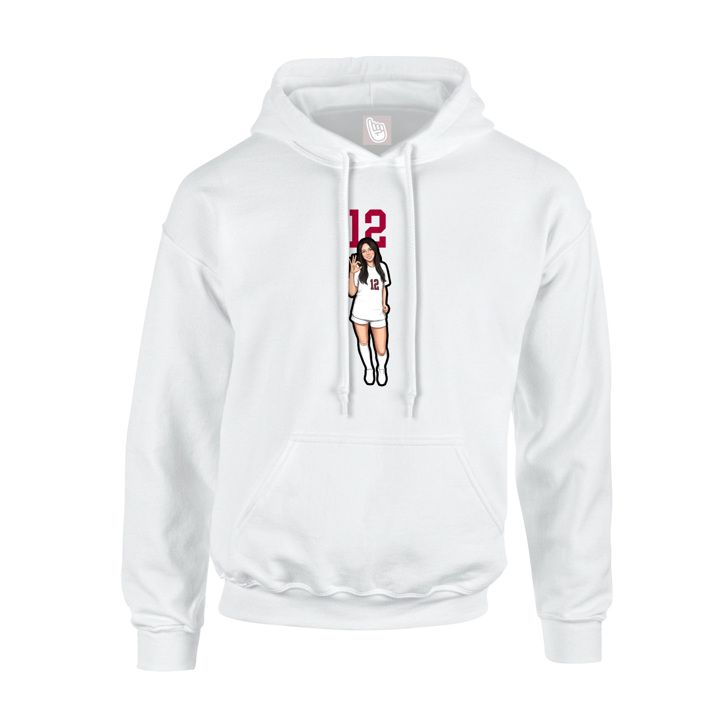 Hoodie — Number Top in White