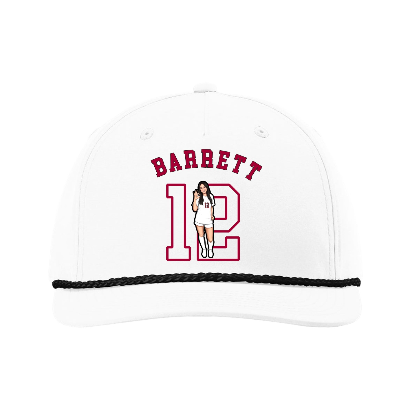 Five-Panel Classic Rope Cap — Shirsey Arch in White
