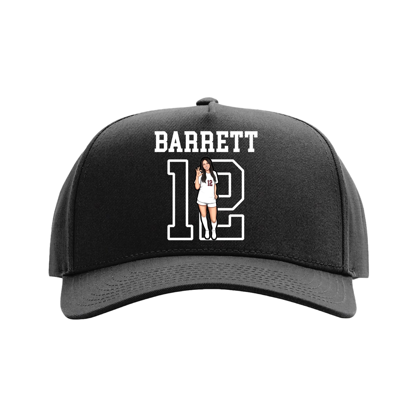 Full Fabric Five-Panel Champ Cap — Shirsey in Black