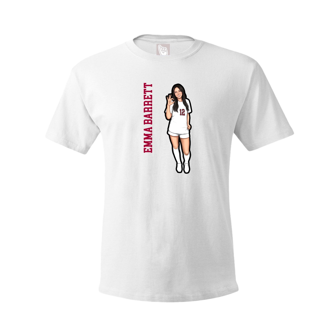 Youth Tee — Name Vertical in White