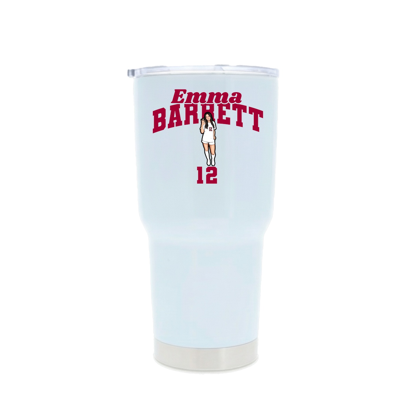 30oz Stainless Steel Tumbler — Signature Arch in White